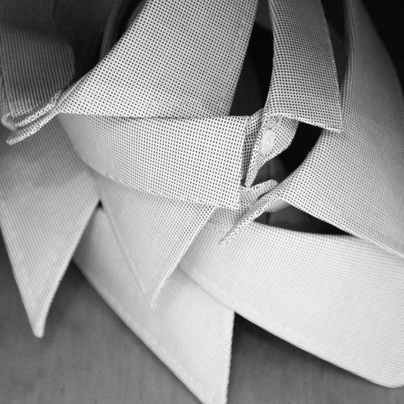 Shirt collars in black and white